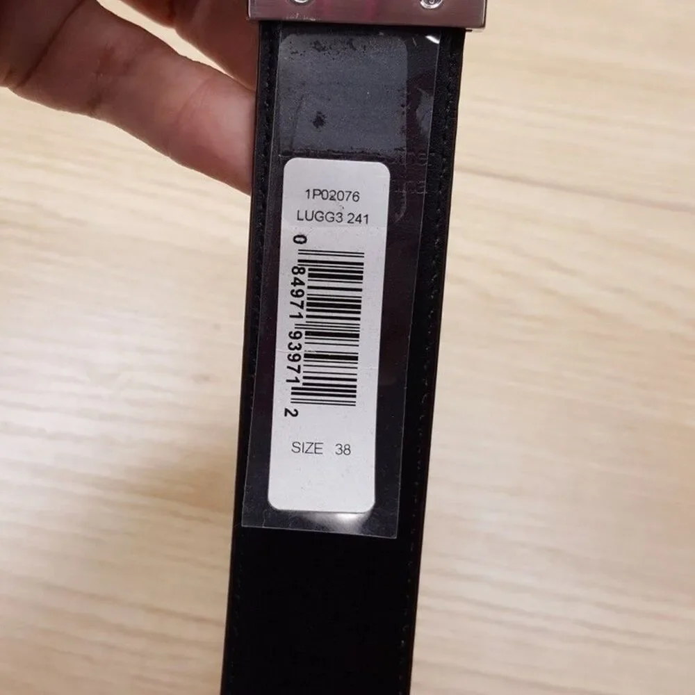 PERRY ELLIS Belt Mens Size 38 Brown Black Bonded Leather Reversible